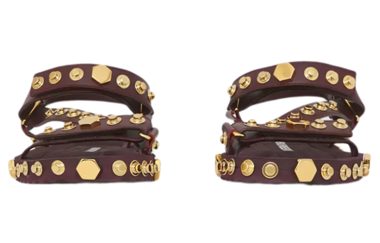 (W) Burberry Studded Leather Sandals 'Deep Chestnut' 圖 3