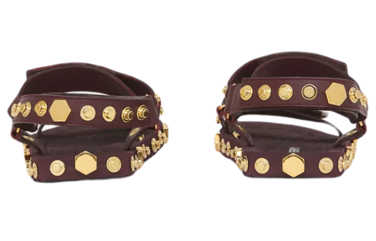 (W) Burberry Studded Leather Sandals 'Deep Chestnut' 圖 4