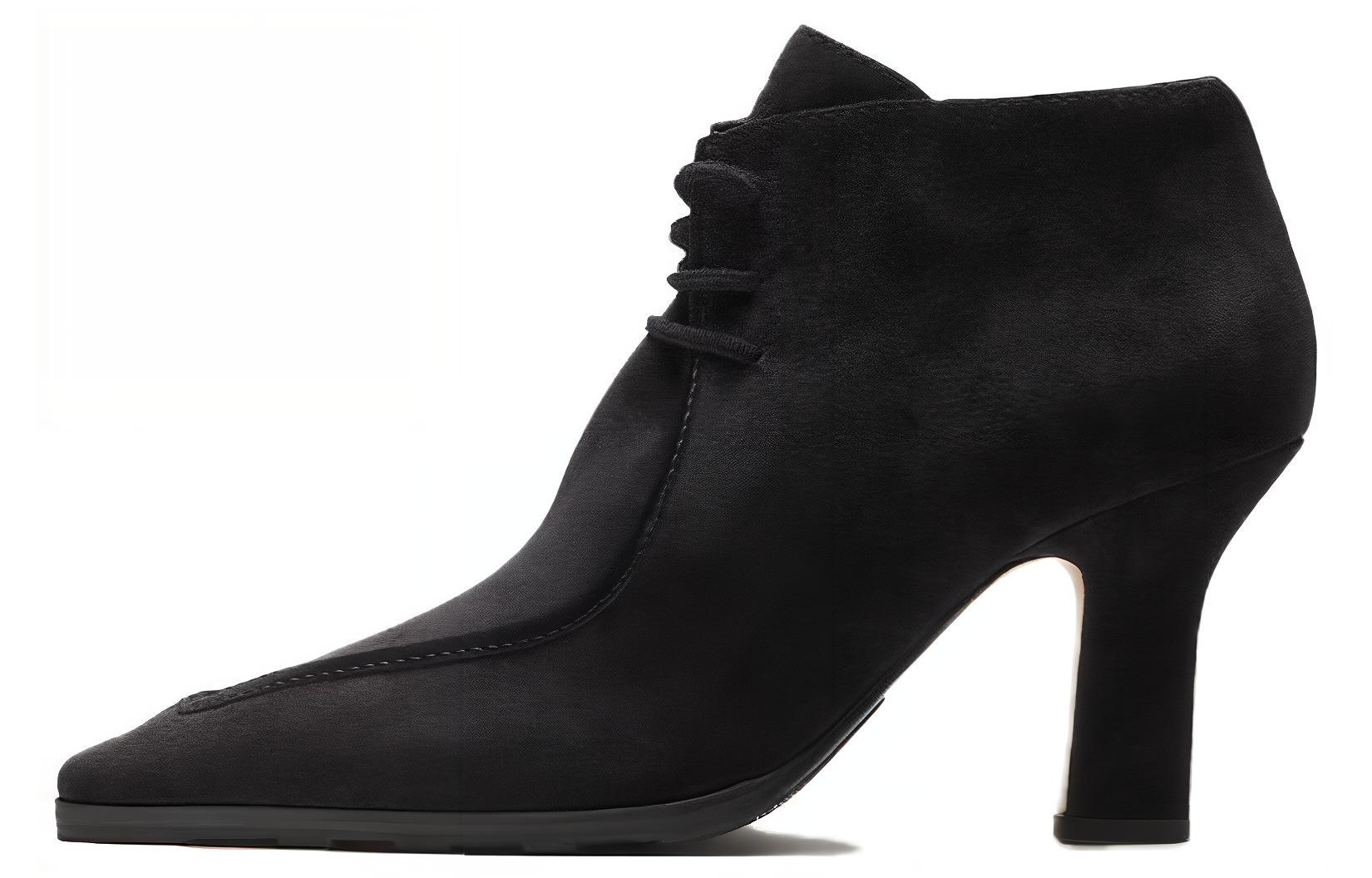 (W) Burberry Suede Ankle Boots 'Elegant Black'