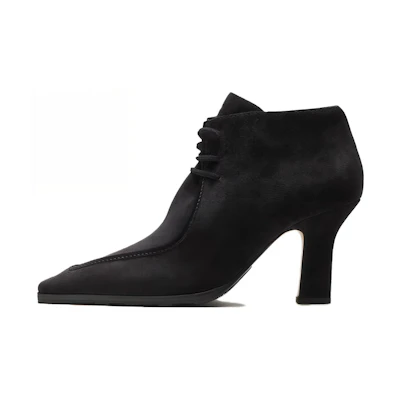 (W) Burberry Suede Ankle Boots 'Elegant Black'