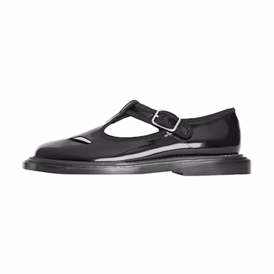 (W) Burberry T-Bar Patent Leather Sandals 'Black'