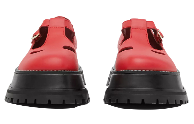 (W) Burberry T-Strap Sandals 'Classic British Academy Red' 圖 4