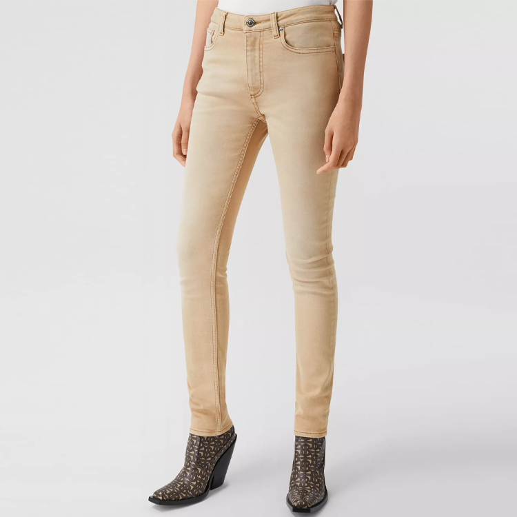 Shop (Women) Burberry Tailored Washed Jeans, Honey Color 80306431