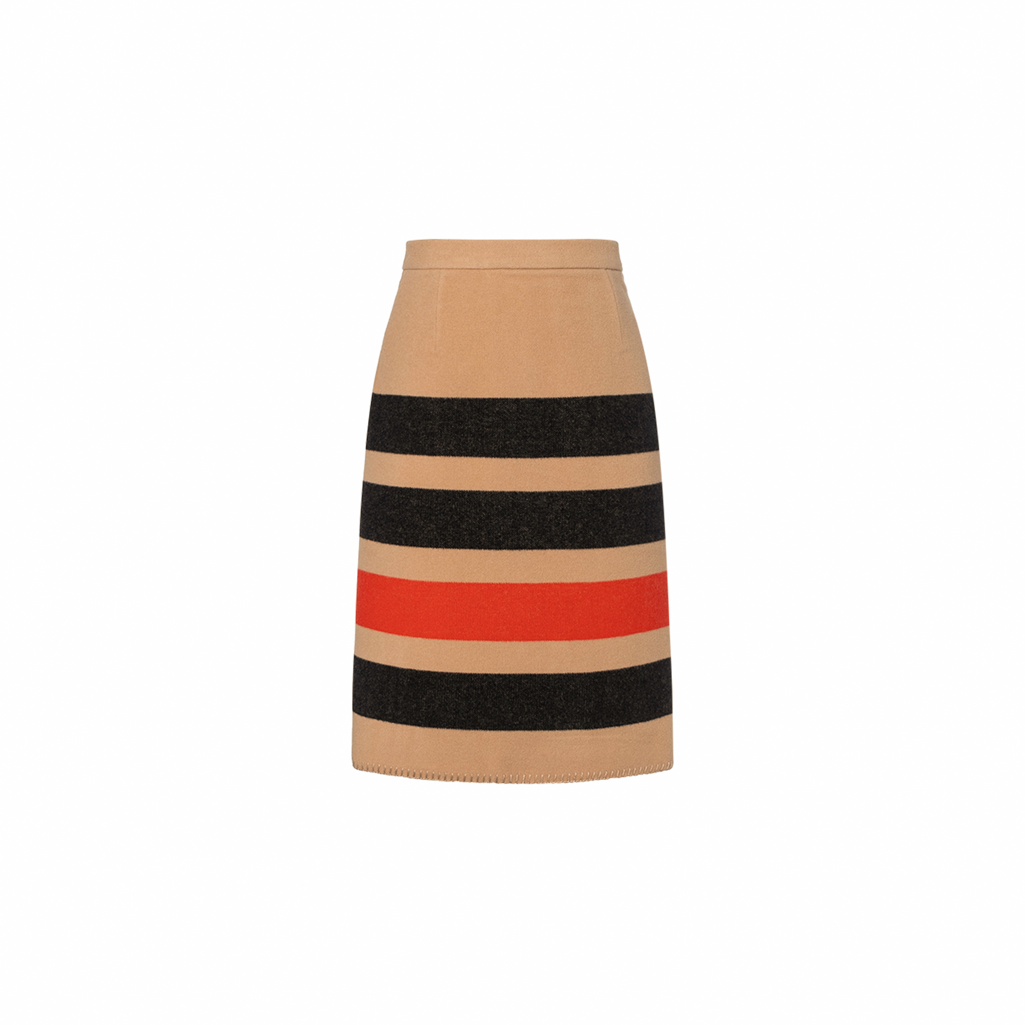 (Women) Burberry Tan Striped Pencil Skirt Casual Long Skirt 80364281