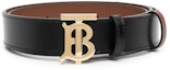 Order (W) Cinturón Burberry TB Monogram de Cuero Negro de Ternera 3cm Ancho. 8071834