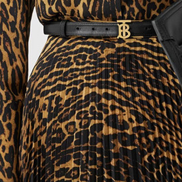 (Women) Burberry TB Monogram Leather Belt Black/Light Gold, 2cm Wide 80234391 圖 5