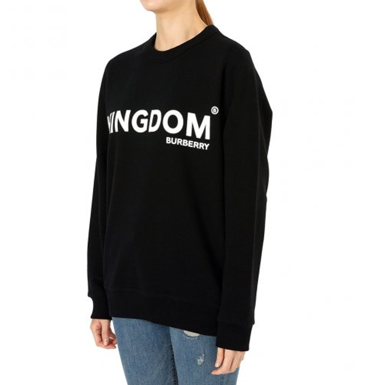 Shop (Women) Burberry TB Monogram Pullover Sweatshirt Black/White 80109271