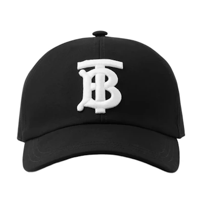 (Women) Burberry Thomas Burberry Monogram Cotton Twill Cap Black 80680331