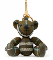 (Women) Burberry Thomas Teddy Bear Keychain Olive Green with Metal Accents for Women 80742901 (Women) Burberry Thomas Teddy Bear Keychain Olive Green with Metal Accents for Women 80742901