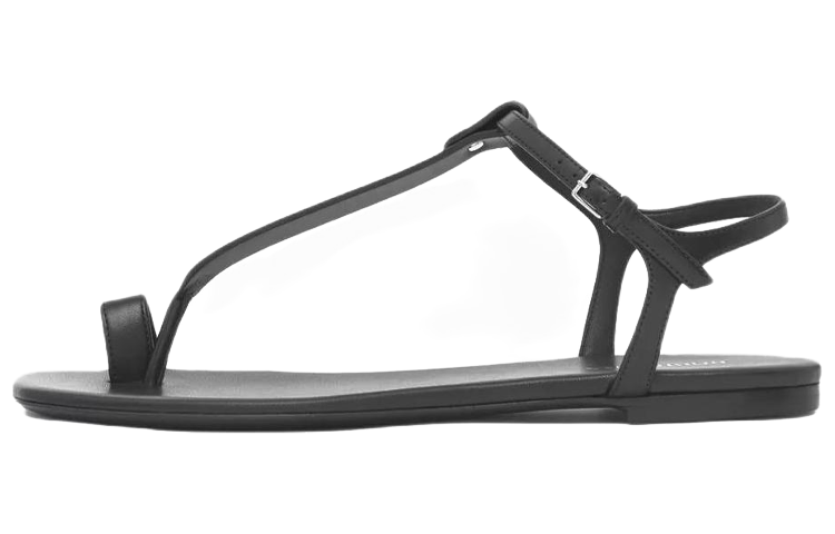 (Women) Burberry Toe-Ring Detail Leather Sandals 'Black' 80530951