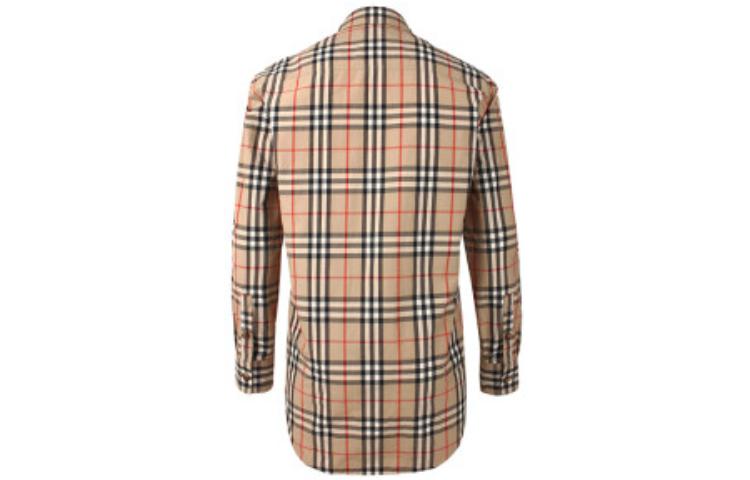 (Women) Burberry Trench Beige Check Long Sleeve Shirt with Collar Details 80227971 圖 3