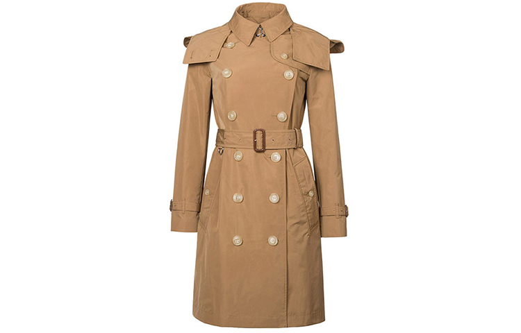 (Women) Burberry Trench Coat, Removable Hood, Slim-Fit, Khaki Beige 80061121 圖 2