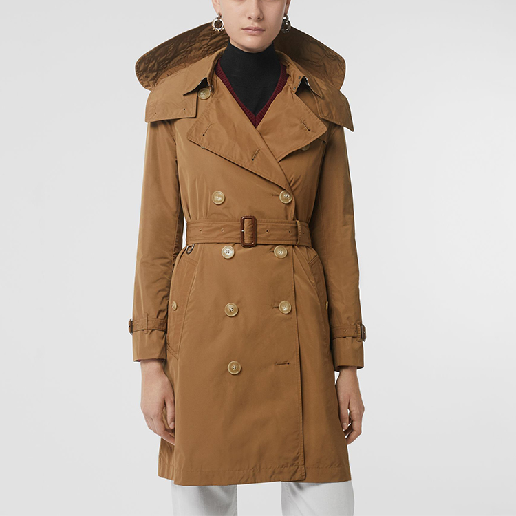 (Women) Burberry Trench Coat, Removable Hood, Slim-Fit, Khaki Beige 80061121 圖 4