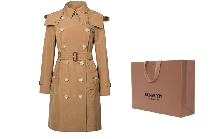 (Women) Burberry Trench Coat, Removable Hood, Slim-Fit, Khaki Beige 80061121 圖 6