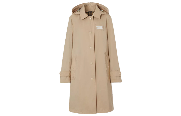 (Women) Burberry Trench Coat Double-Breasted Beige Long Sleeve Logo Collar 80227321 圖 2
