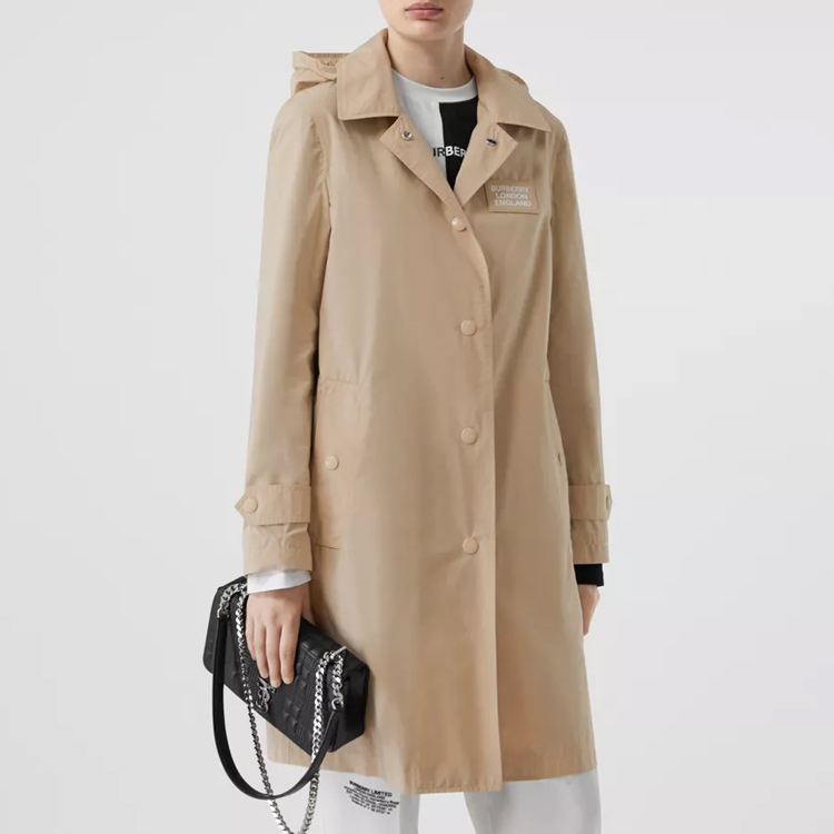 (Women) Burberry Trench Coat Double-Breasted Beige Long Sleeve Logo Collar 80227321 圖 3