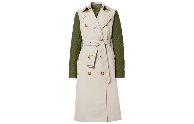 (Women) Burberry Trench Coat Double-Breasted Belted Mid-Length, Beige 80325951