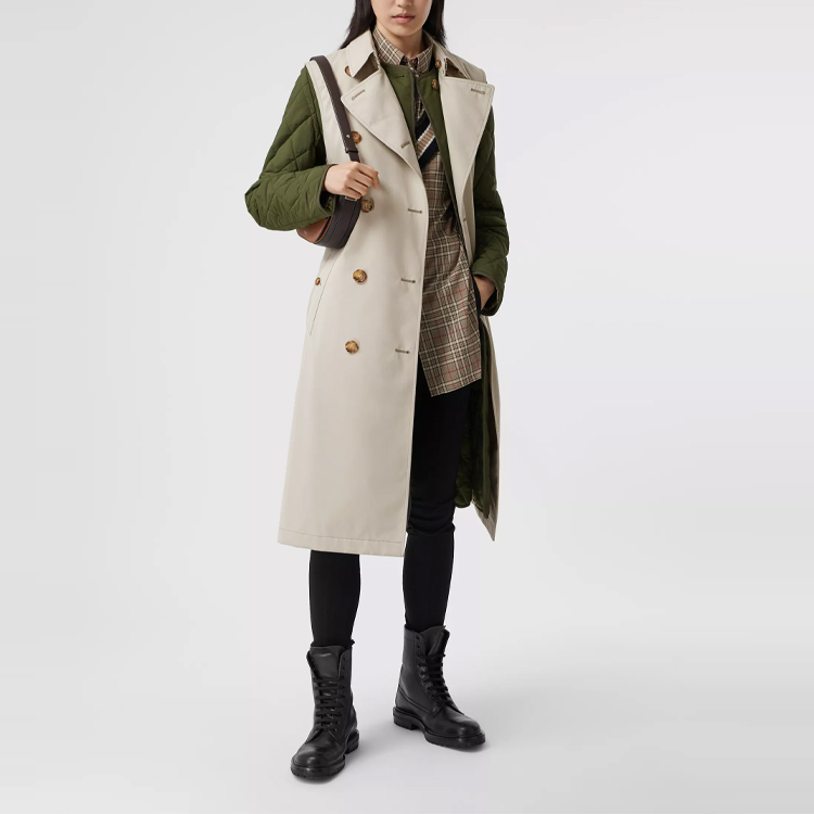 (Women) Burberry Trench Coat Double-Breasted Belted Mid-Length, Beige 80325951 圖 5