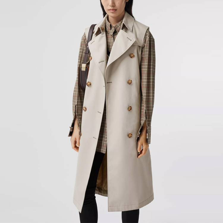 (Women) Burberry Trench Coat Double-Breasted Belted Mid-Length, Beige 80325951 圖 7