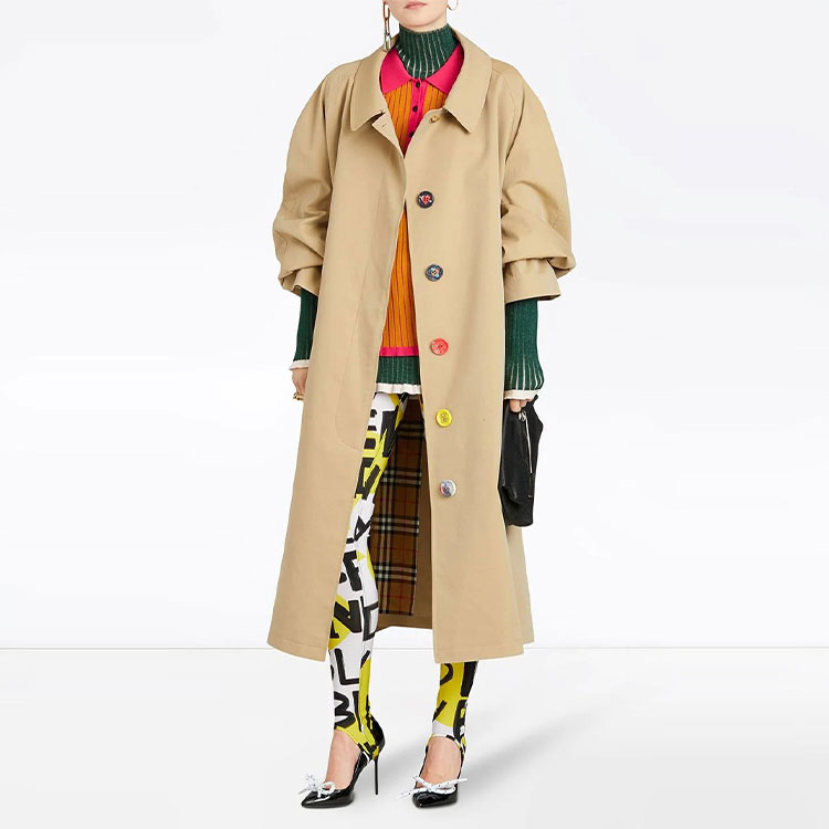 (Women) Burberry Two-Tone Cashmere Short Sleeve Polo Shirt Yellow 80014831 圖 4