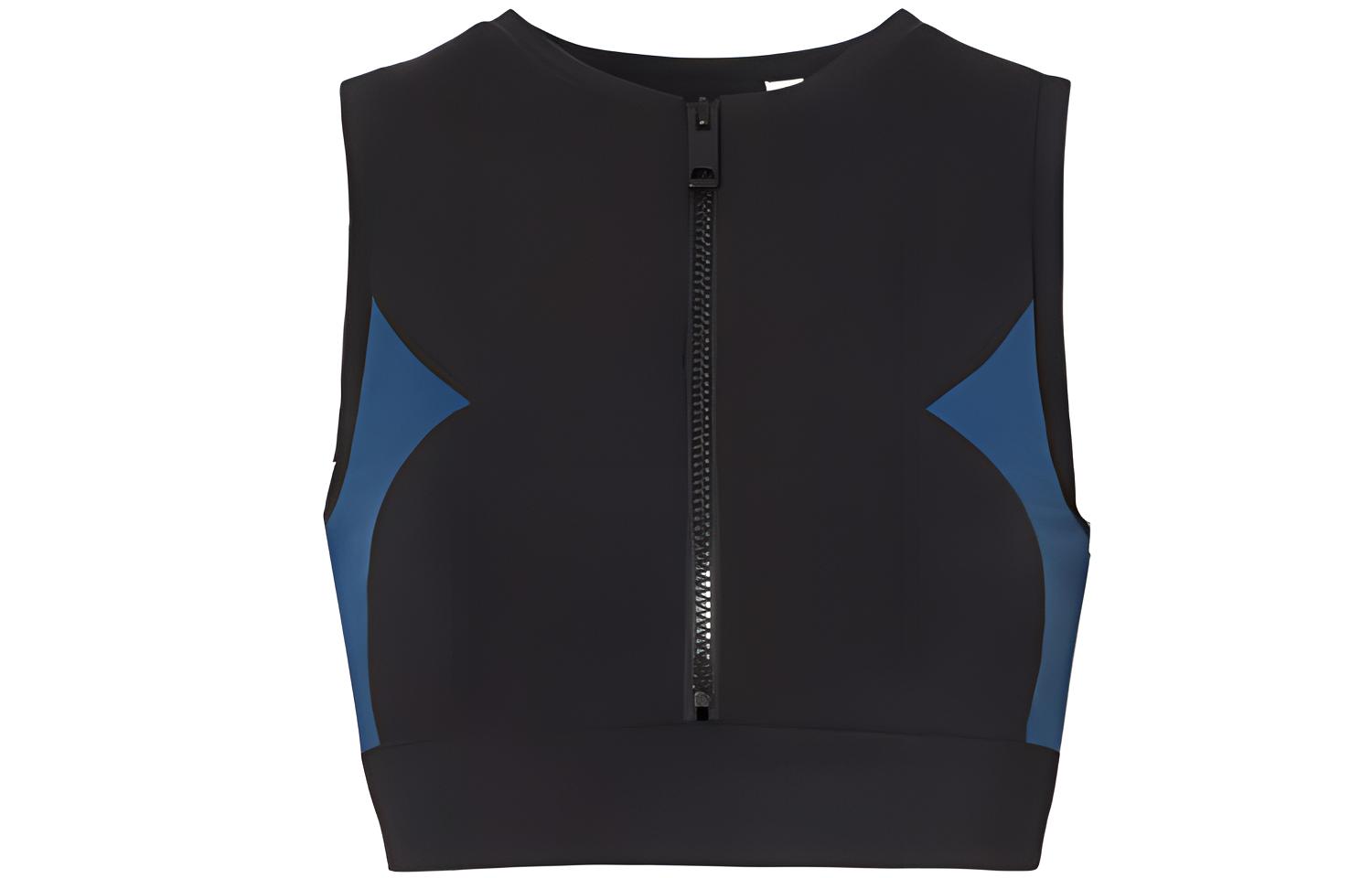 (Women) Burberry Two-Tone Stretch Crop Sports Top Black 80391891