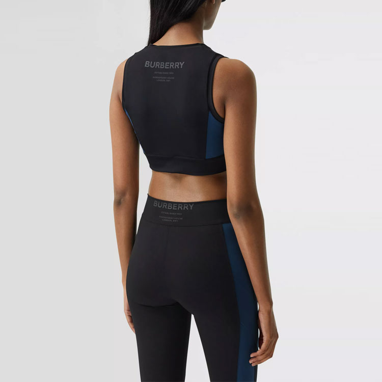 Purchase (W) Burberry Atasan Olahraga Hitam Dua Warna Stretch Crop 80391891