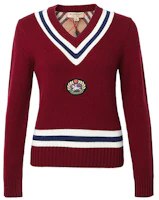 (Women) Burberry V-Neck Wool Pullover Sweater Red. 80078521 (Women) Burberry V-Neck Wool Pullover Sweater Red. 80078521