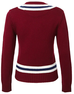 (W) Burberry Sweater V-Neck Wool Merah. 80078521 Lookbook (W) Burberry Sweater V-Neck Wool Merah. 80078521