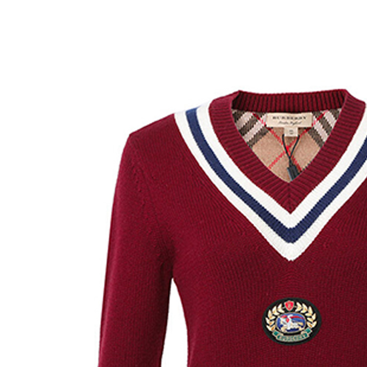 Shop (W) Burberry Sweater V-Neck Wool Merah. 80078521