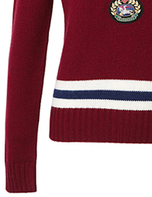 (W) Burberry Sweater V-Neck Wool Merah. 80078521 Details for (W) Burberry Sweater V-Neck Wool Merah. 80078521