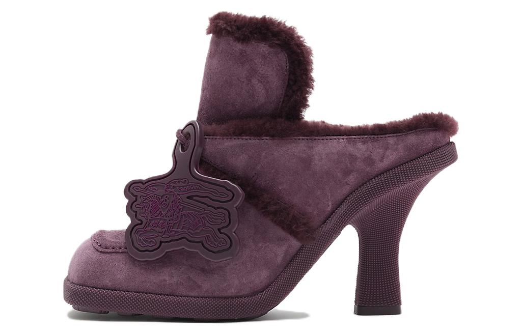 (W) Burberry Velvet 'Plum CMFT Mule'