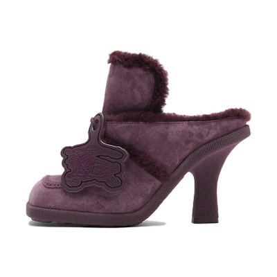 (W) Burberry Velvet 'Plum CMFT Mule'