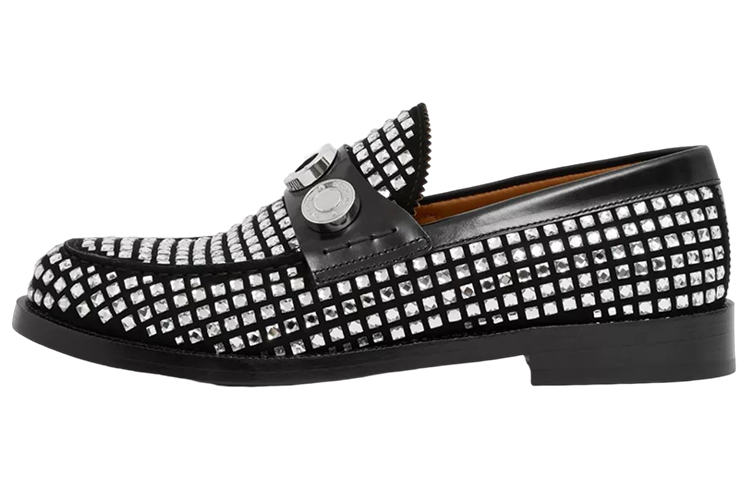 Buy Burberry 博柏利 綢面 人造水晶裝飾 平底鞋 女款 黑色