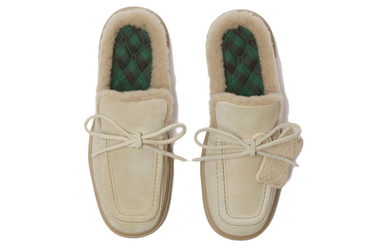 Order (Women) Burberry Velvet Slip-On Slippers 'Clay White' 80817081