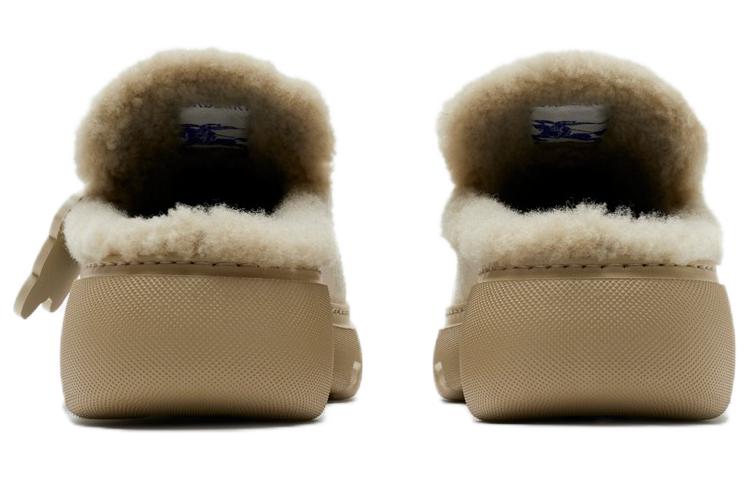 Shop (Women) Burberry Velvet Slip-On Slippers 'Clay White' 80817081