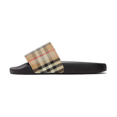 (W) Burberry Vintage 'Archive Beige Toe Loop Slide'