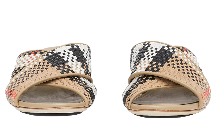 Shop (Women) Burberry Vintage 'Beige Check Block Heel' 80274301