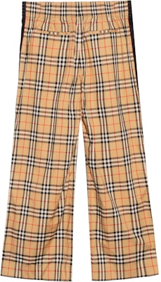 (Women) Burberry Vintage Beige Check Wide-Leg Striped Trousers for Women 80405971 Lookbook (Women) Burberry Vintage Beige Check Wide-Leg Striped Trousers for Women 80405971