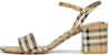 (W) Sandal Burberry Vintage Calfskin Beige 'Corak Kotak Tumit Blok' 80460401