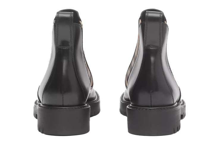 (W) Burberry Vintage Check-Detail Leather Chelsea Boot 'Black' 圖 4