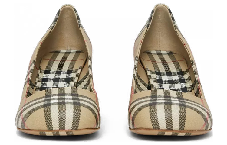 (W) Burberry Vintage Check 'Beige Chunky Heel' 圖 3