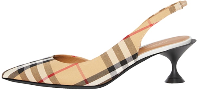 (W) Burberry Sepatu Heels Motif Kotak Vintage Beige 80109641 Buy (W) Burberry Sepatu Heels Motif Kotak Vintage Beige 80109641