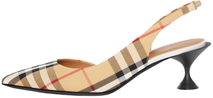 (Women) Burberry Vintage Check 'Beige Kitten Heel' 80109641 (Women) Burberry Vintage Check 'Beige Kitten Heel' 80109641