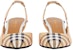 (W) Burberry Vintage Check 'Beige Kitten Heel' Tumit Kecil Beige 80109641