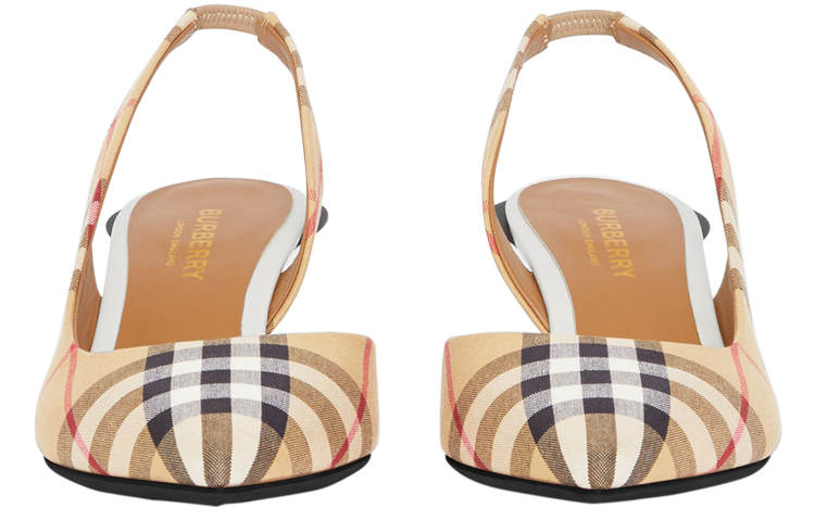 Lookbook (W) Burberry Sepatu Heels Motif Kotak Vintage Beige 80109641