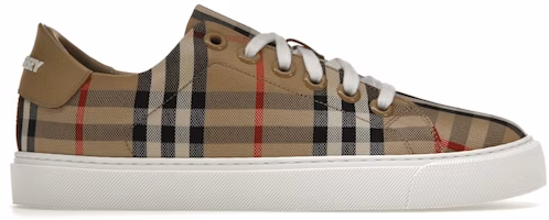 (Women) Burberry Vintage Check and Leather Sneakers Archive Beige Check Toe 8049777/80497771 (Women) Burberry Vintage Check and Leather Sneakers Archive Beige Check Toe 8049777/80497771