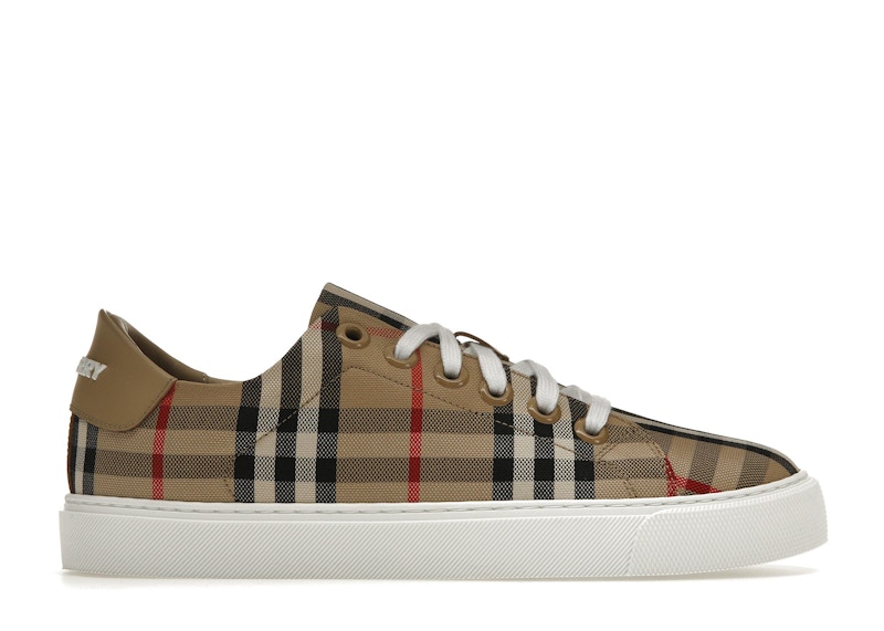 (Women) Burberry Vintage Check and Leather Sneakers Archive Beige Check Toe 8049777/80497771