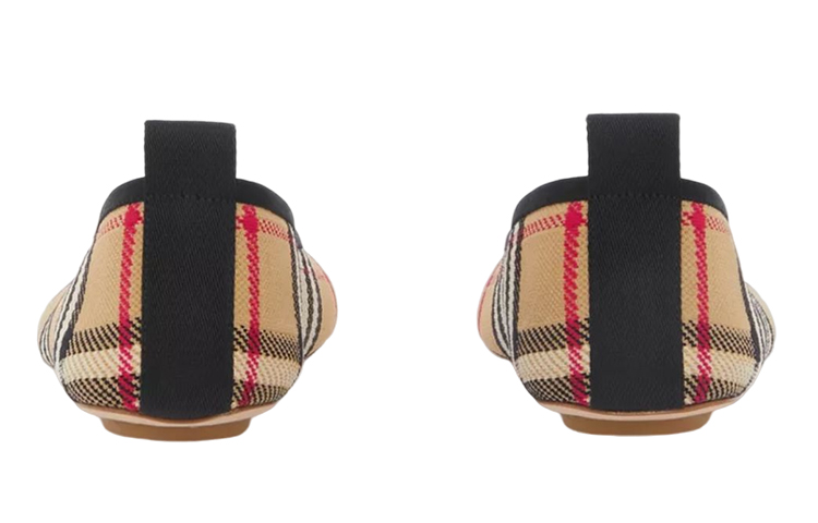 Shop (W) 博柏利经典格纹芭蕾平底鞋"米色" 80535891