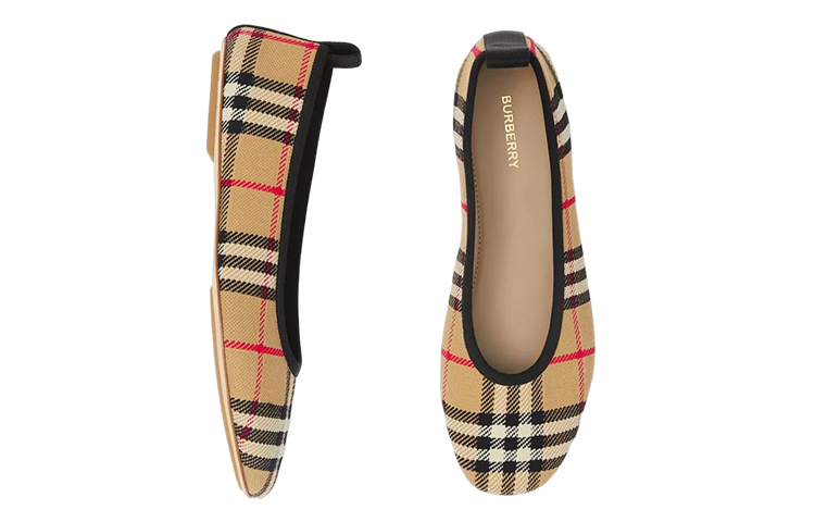 Purchase (W) 博柏利经典格纹芭蕾平底鞋"米色" 80535891