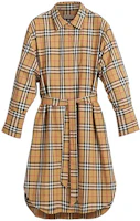 Order (W) Burberry 經典黃復古格紋腰帶襯衫洋裝 女款 40734551